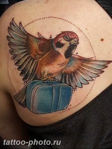 рисунка тату воробей 03.12.2018 №076 - photo tattoo sparrow - tattoo-photo.ru